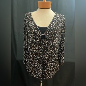 Carol Rose - 3/4 sleeve - 90s top - no size tag